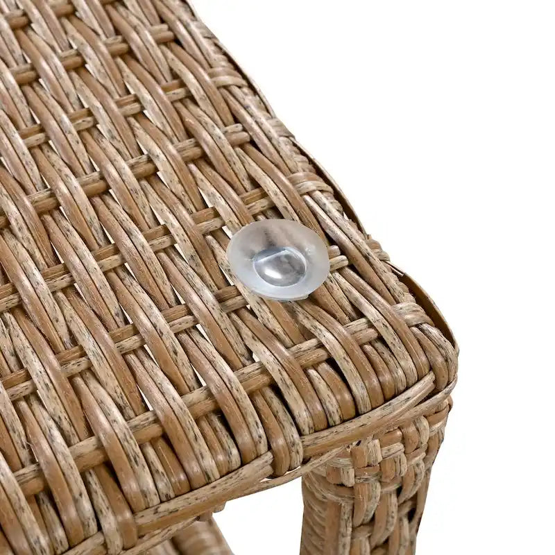 Adjustable Outdoor Wicker Double Rocking Chair Lounges with Coffee Table for Backyard, Garden, Poolside