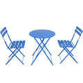 3 Pieces Patio Bistro Balcony Metail Chair Table Set
