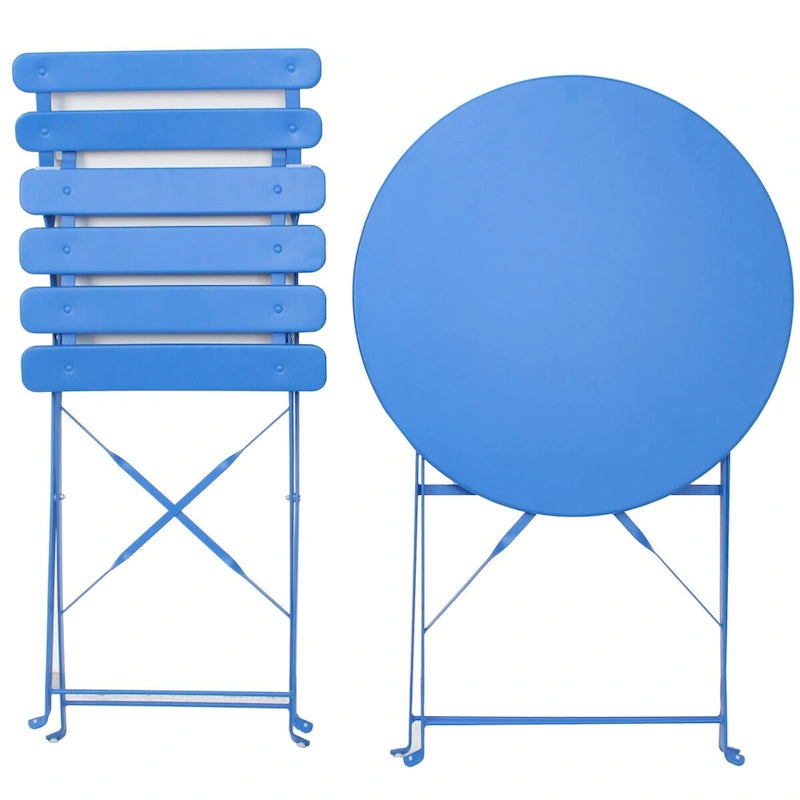 3 Pieces Patio Bistro Balcony Metail Chair Table Set