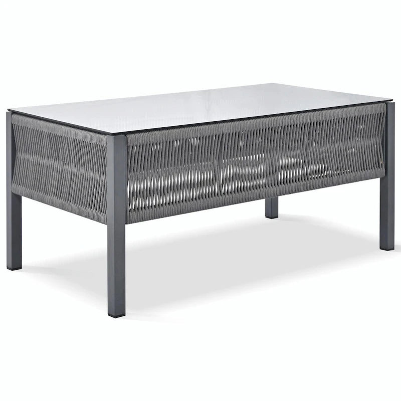 4-Piece Patio Furniture Set: Outdoor Seating with Tempered Glass Table, Thick Cushions