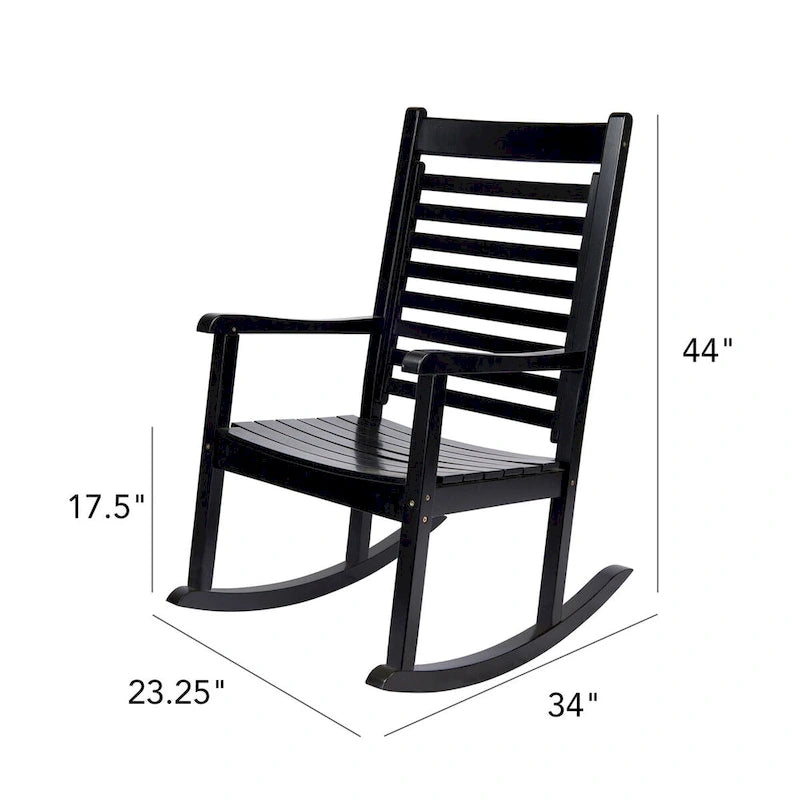 Elemental Modern Oversize Wood Outdoor Patio Rocking Chair