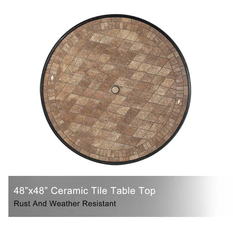5 Piece Outdoor Patio Cast Aluminum Dining Set