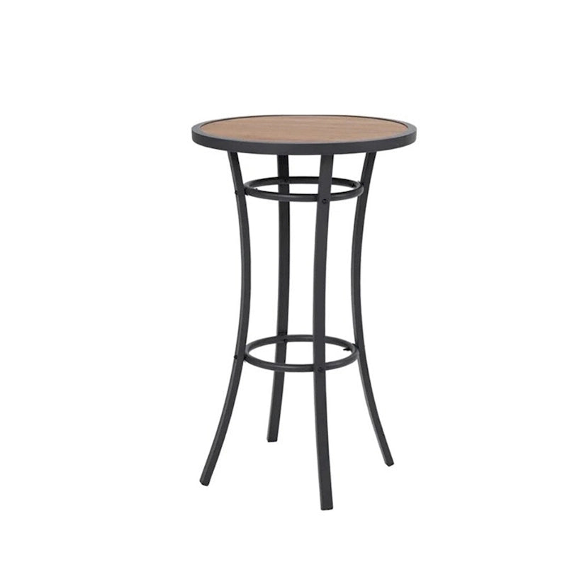 38.9 in. H Black Metal Bar Height Outdoor Dining Table Pub Table Patio Dining Table with Foot Pedals