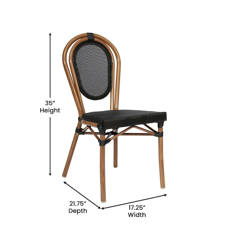 All-Weather Commercial Paris Chair with Metal Frame - N/A