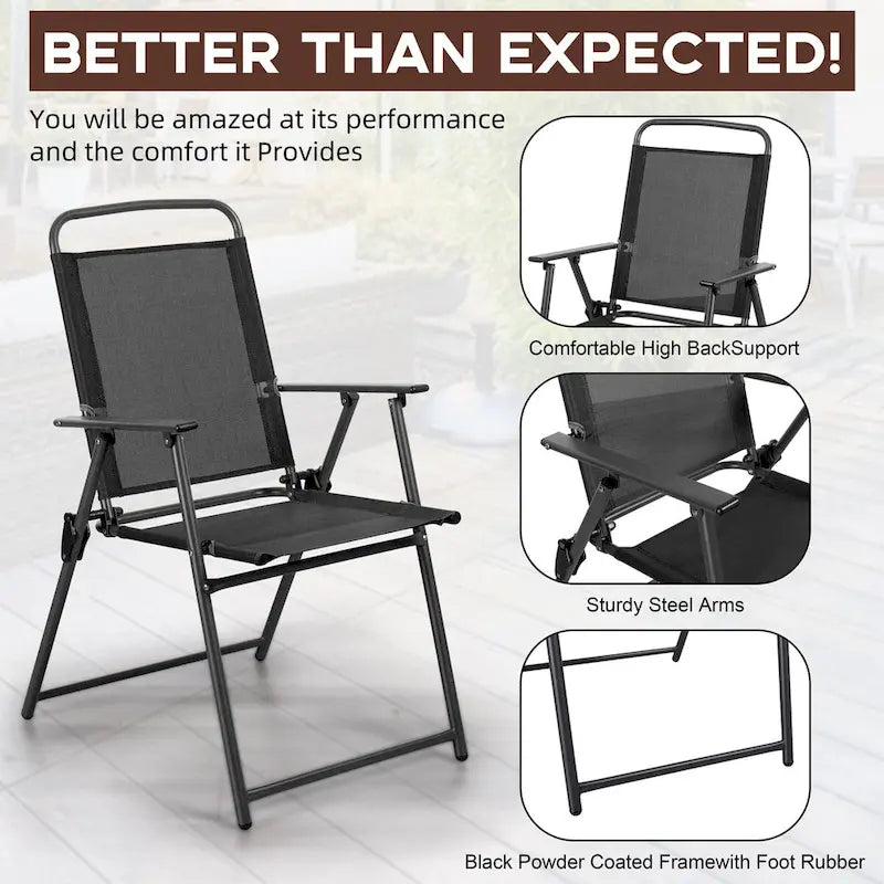 Futzca Folding Patio Dining Chairs Set of 4