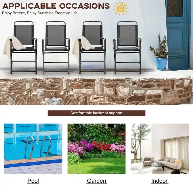 Futzca Folding Patio Dining Chairs Set of 4