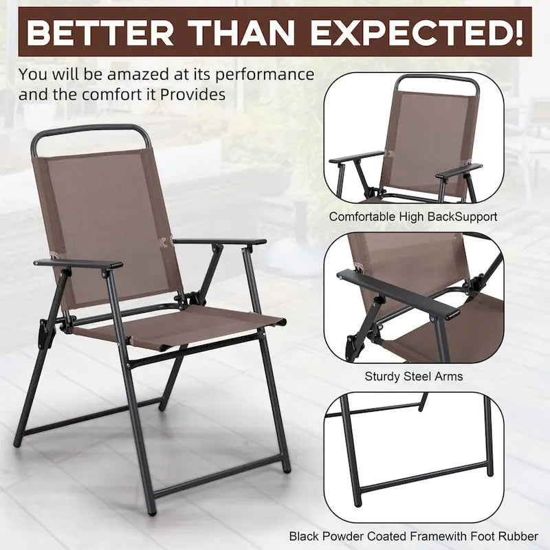 Futzca Folding Patio Dining Chairs Set of 4