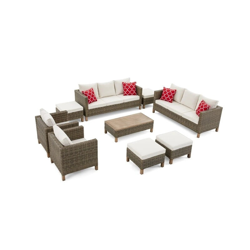 9 Piece Sectional Seating Group with Cushions