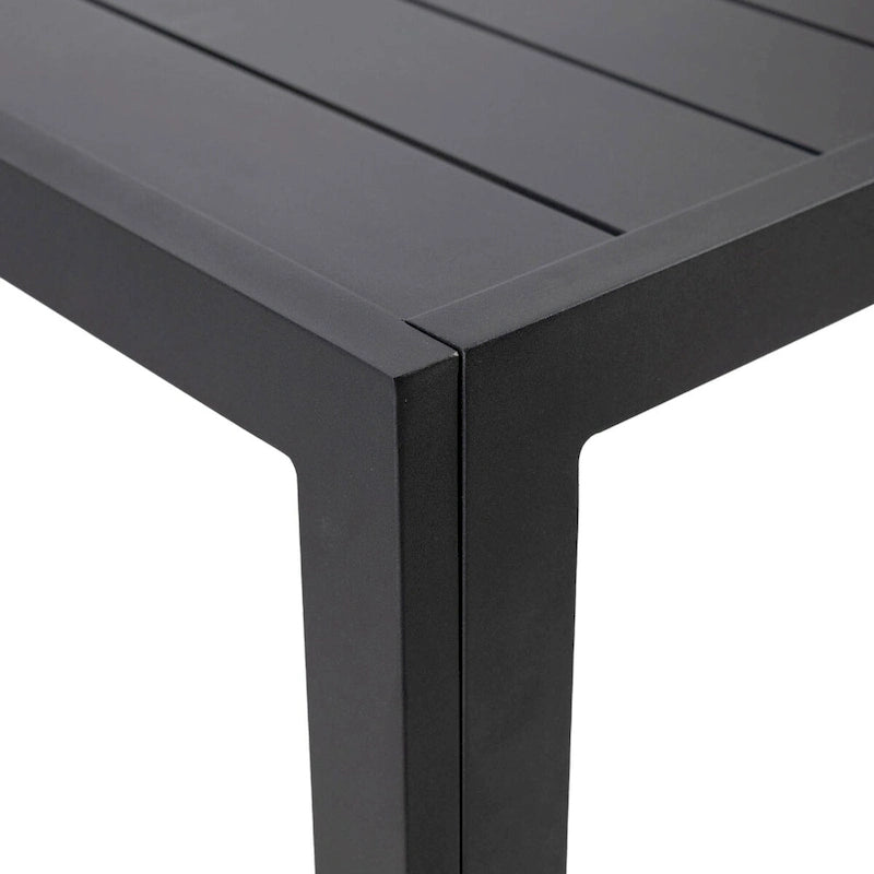 LeisureMod Chelsea 63  Rectangular Outdoor Aluminum Family Dining Table, Furniture for Patio Porch Garden Backyard