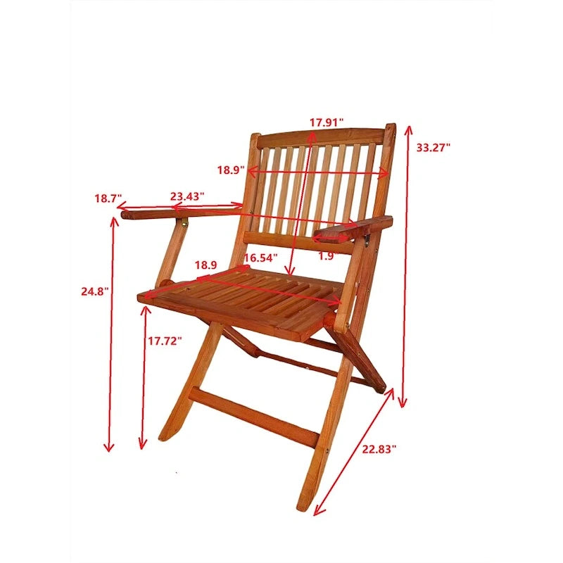 Foldable Patio Dining Set, 4 Folding Chairs & 1 Dining Table