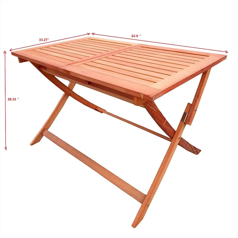 Foldable Patio Dining Set, 4 Folding Chairs & 1 Dining Table