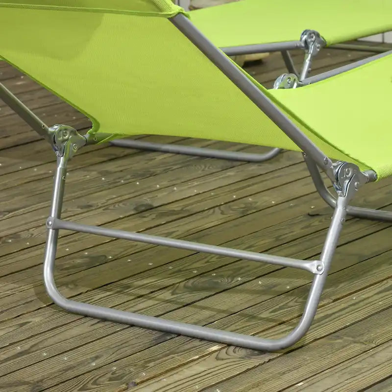 2 Piece Folding Chaise Lounge Chairs, Pool Sun Tanning Chairs, Outdoor Lounge Chairs