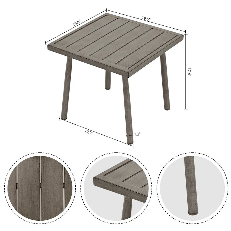 7-Piece Aluminum Patio Conversation Set, Loveseat with Ottomans, 2 Swivel Armchairs and Coffee Table