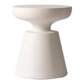 Isle Modern Round Side Table in Fiberstone for Indoor and Patio Outdoor End Table with Pedestal Base