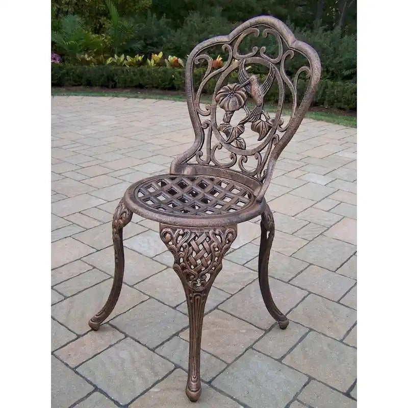 Lattice 3-piece Bistro Set with 24-inch Tempered Glass Top Table and 2 Chairs
