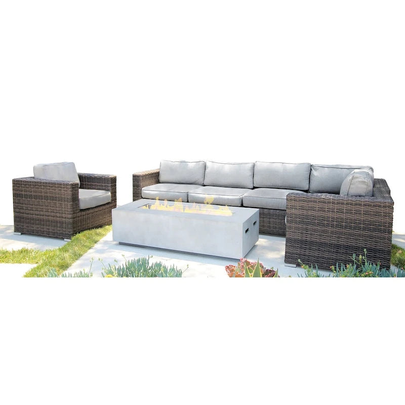 7 Piece Rattan Sectional Seating Group with Cushions