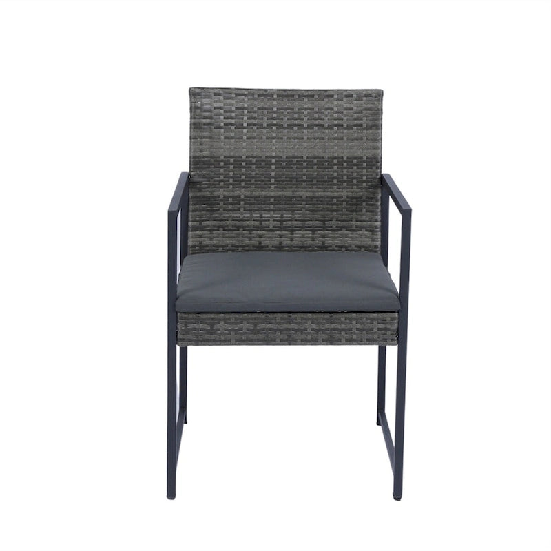 9 Pieces Patio Rattan Dining Sets with Glass Table Top