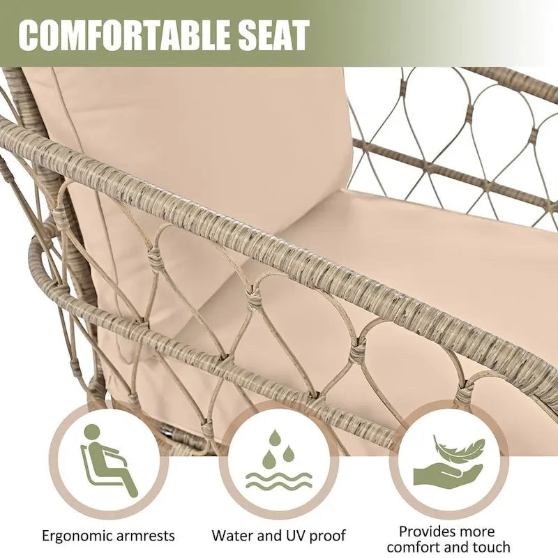 4 PCS Boho-Inspired Outdoor Patio Furniture Set for 4