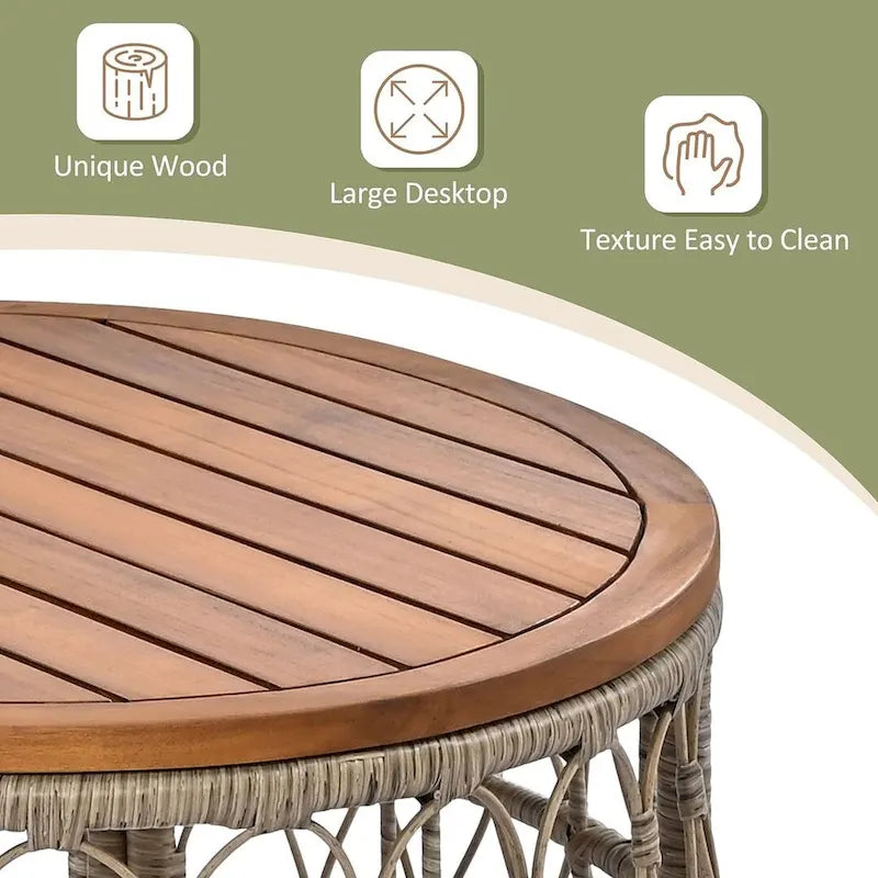 4 PCS Boho-Inspired Outdoor Patio Furniture Set for 4