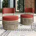 Corvus Donges 2-piece Patio Wicker Club Chairs with Sunbrella Cushions