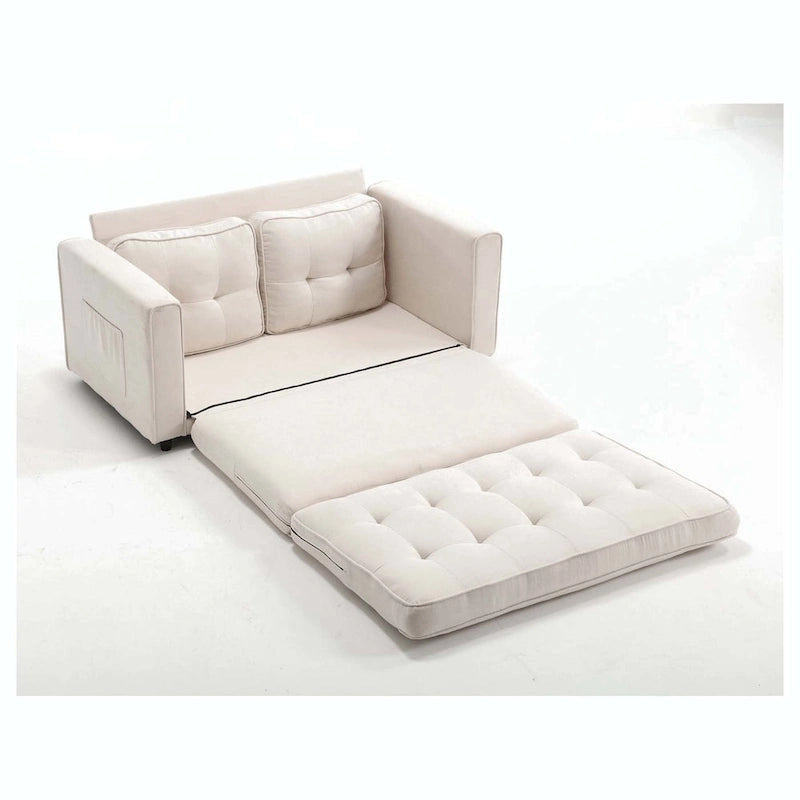 Convertible Futon Sofa Bed - Light Gray, Beige, Dark Gray