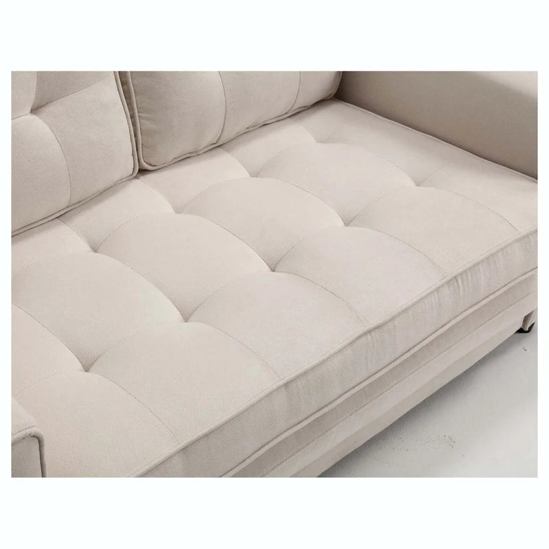 Convertible Futon Sofa Bed - Light Gray, Beige, Dark Gray