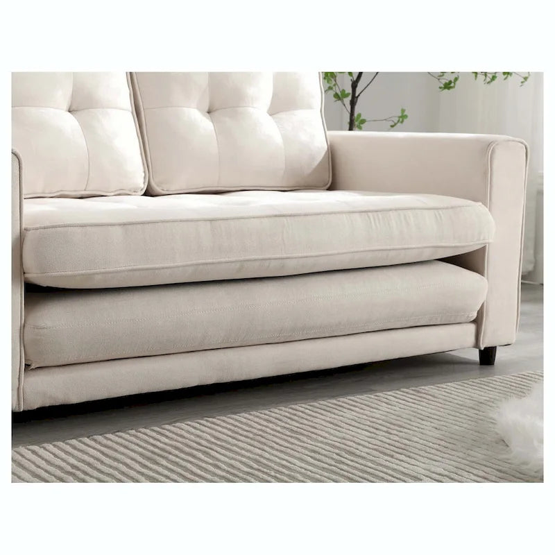 Convertible Futon Sofa Bed - Light Gray, Beige, Dark Gray