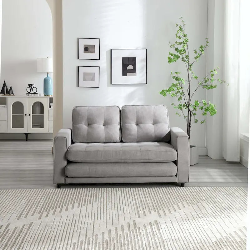 Convertible Futon Sofa Bed - Light Gray, Beige, Dark Gray