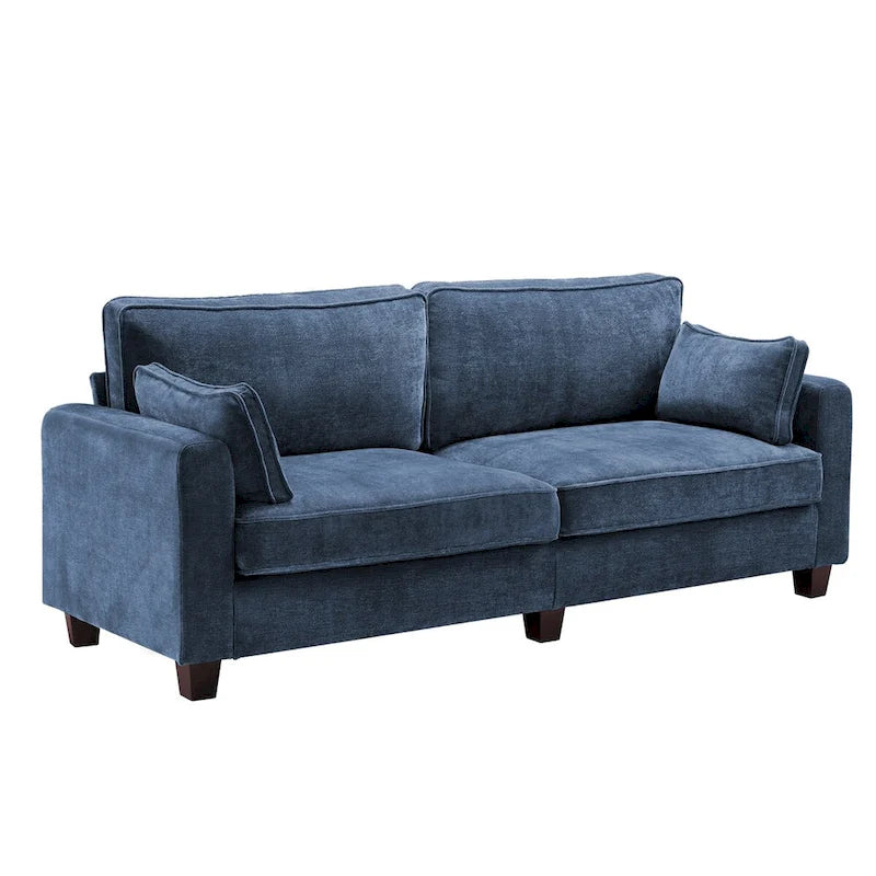 81" Modern Corduroy 3-Seater Sofa - Dark Grey, Dark Blue, Yellow, Beige for 3