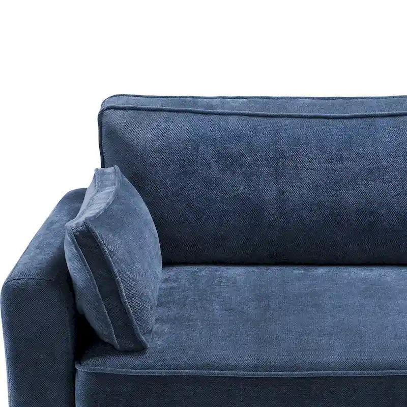 81" Modern Corduroy 3-Seater Sofa - Dark Grey, Dark Blue, Yellow, Beige for 3