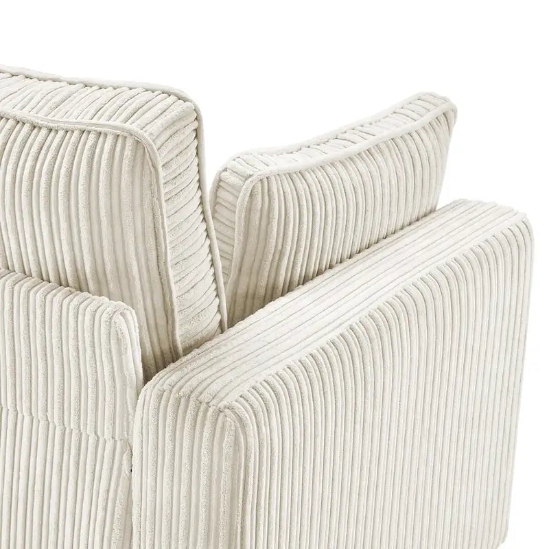 81" Modern Corduroy 3-Seater Sofa - Dark Grey, Dark Blue, Yellow, Beige for 3