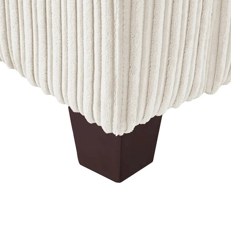 81" Modern Corduroy 3-Seater Sofa - Dark Grey, Dark Blue, Yellow, Beige for 3