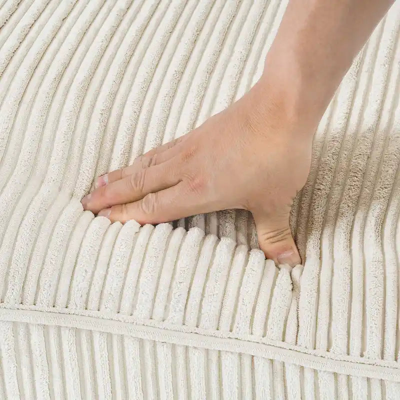 81" Modern Corduroy 3-Seater Sofa - Dark Grey, Dark Blue, Yellow, Beige for 3