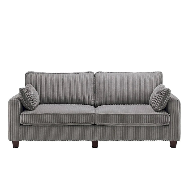 81" Modern Corduroy 3-Seater Sofa - Dark Grey, Dark Blue, Yellow, Beige for 3