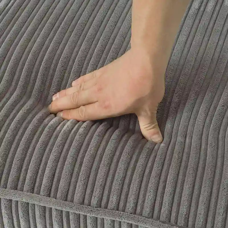 81" Modern Corduroy 3-Seater Sofa - Dark Grey, Dark Blue, Yellow, Beige for 3