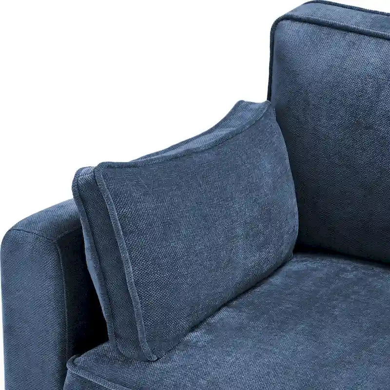 81" Modern Corduroy 3-Seater Sofa - Dark Grey, Dark Blue, Yellow, Beige for 3