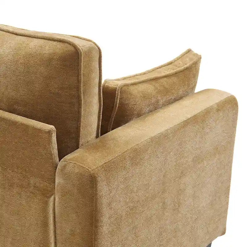 81" Modern Corduroy 3-Seater Sofa - Dark Grey, Dark Blue, Yellow, Beige for 3