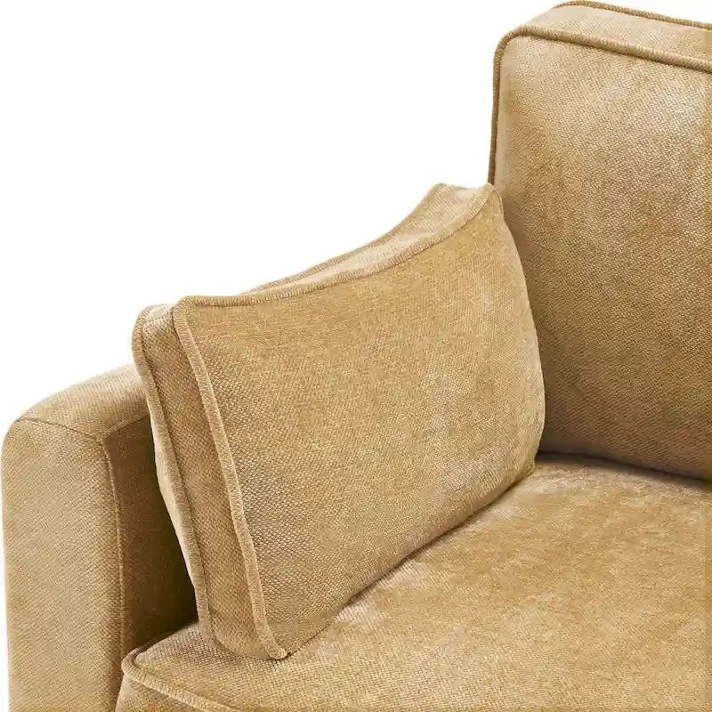 81" Modern Corduroy 3-Seater Sofa - Dark Grey, Dark Blue, Yellow, Beige for 3