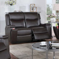 Manual Recliner Loveseat for 2 - Espresso and Camel