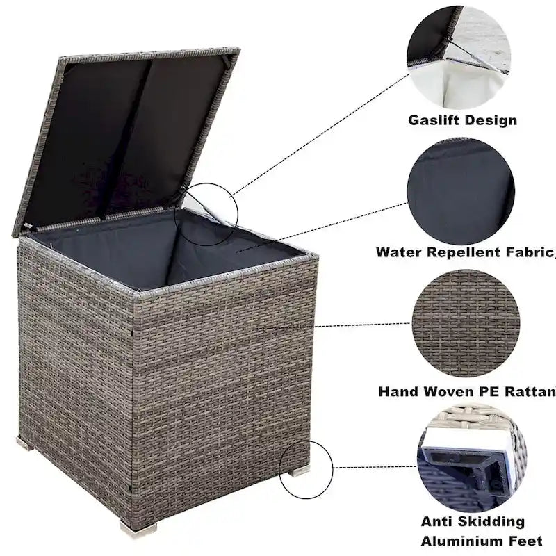 4-Piece Outdoor Patio Rattan Wicker Furniture Set with Comfortable Cushions
