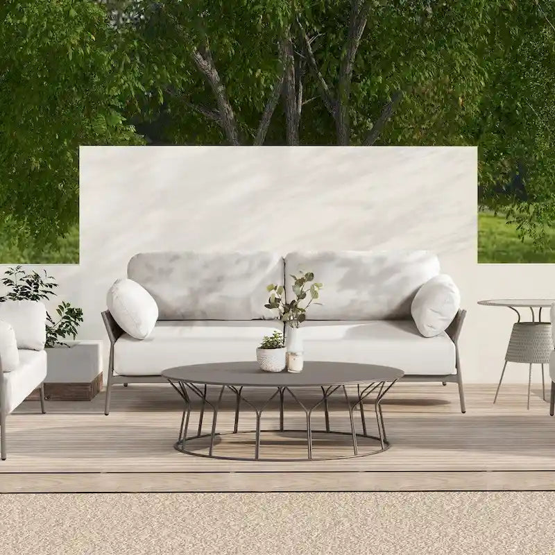 Jasper 73  Wicker Outdoor Patio Sofa with Cushions