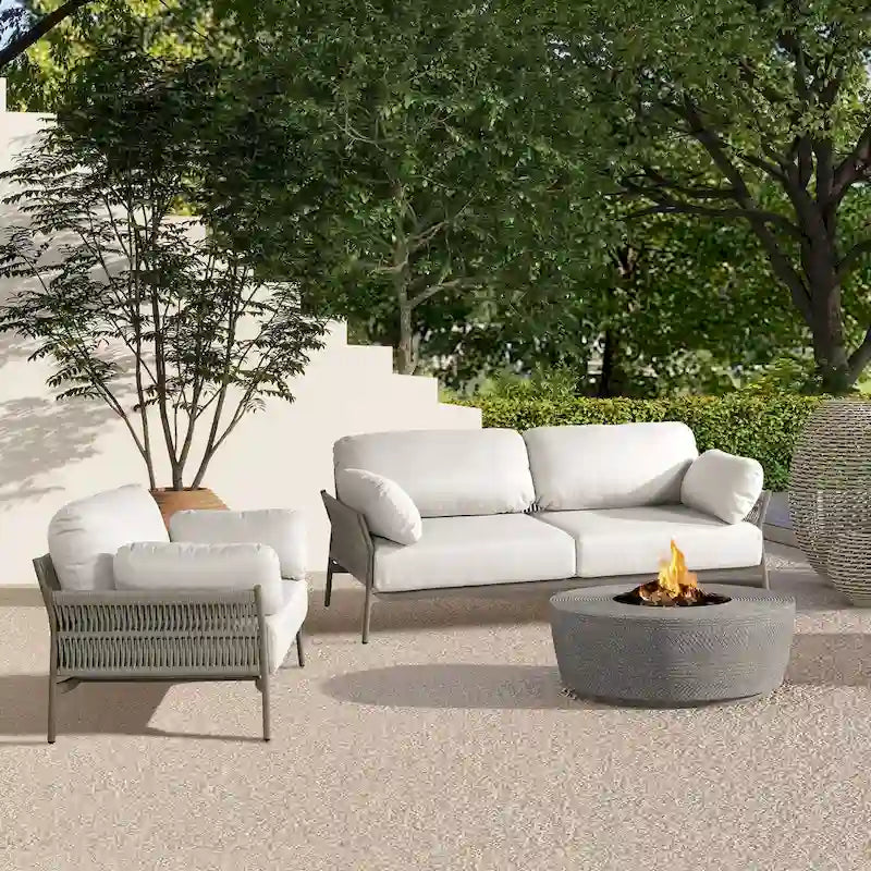 Jasper 73  Wicker Outdoor Patio Sofa with Cushions