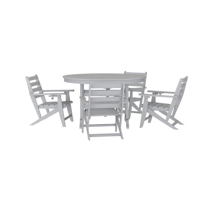 Commercial All Weather Adirondack Table and 4 Chairs with Cupholders