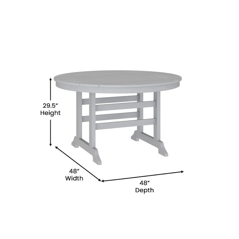 Commercial All Weather Adirondack Table and 4 Chairs with Cupholders