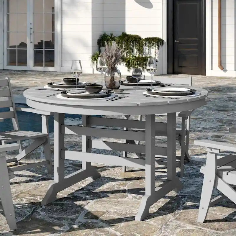 Commercial All Weather Adirondack Table and 4 Chairs with Cupholders