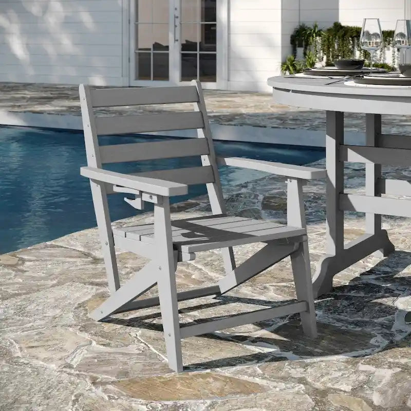 Commercial All Weather Adirondack Table and 4 Chairs with Cupholders