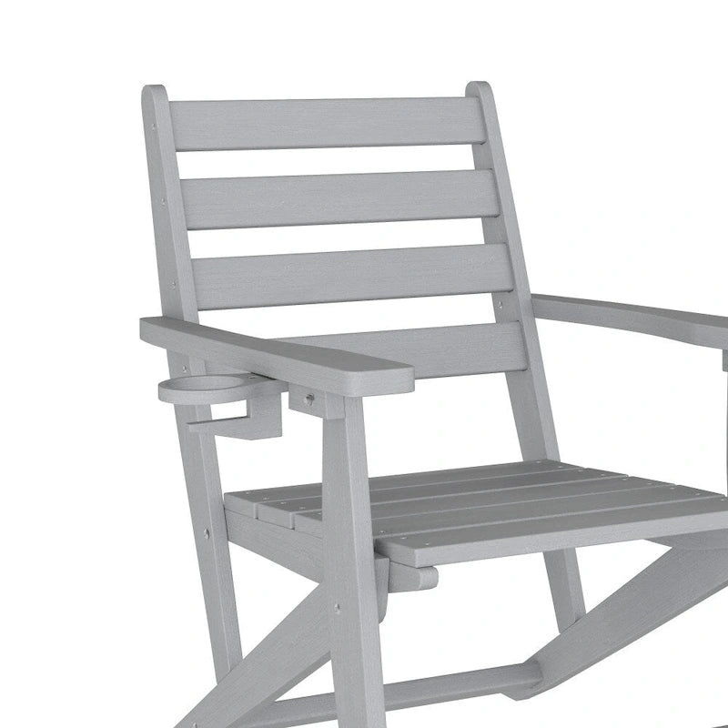 Commercial All Weather Adirondack Table and 4 Chairs with Cupholders