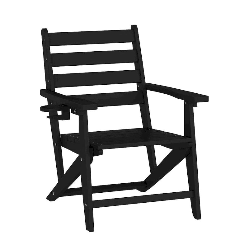Commercial All Weather Adirondack Table and 4 Chairs with Cupholders