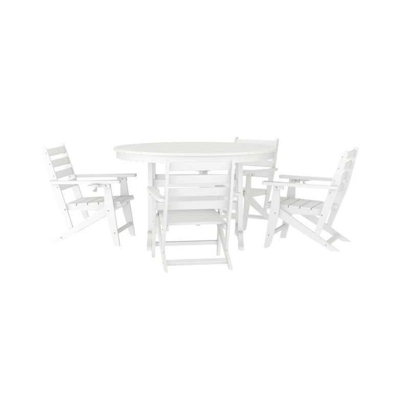 Commercial All Weather Adirondack Table and 4 Chairs with Cupholders