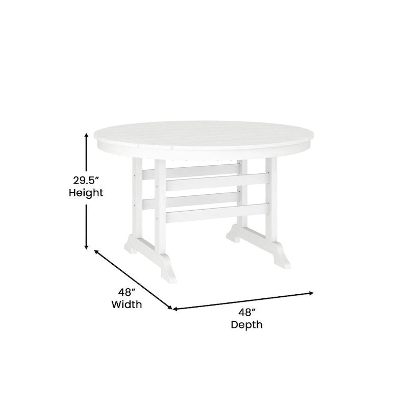 Commercial All Weather Adirondack Table and 4 Chairs with Cupholders
